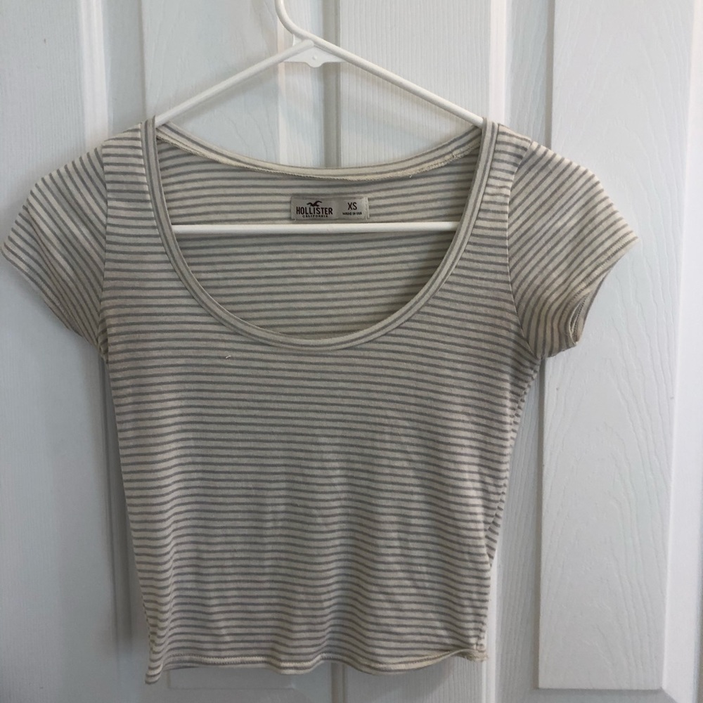 striped hollister crop top